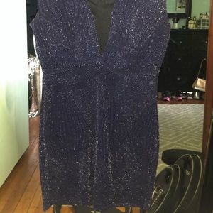 TIGHT BODYCON NAVY SPARKLY DRESS
